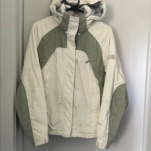 The North Face Women's White and Olive Ski Jacket